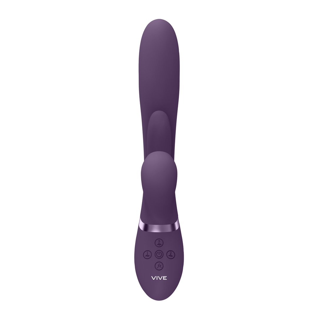 Kura - Thrusting G - Spot Vibrator with Flapping Tongue and Pulse Wave Stimulator - Purple - EroticToyzProducten,Toys,Vibrators,Airpulse - Vibrator,Rabbit Vibrators,Thrusting Vibrators,,VIVE by Shots