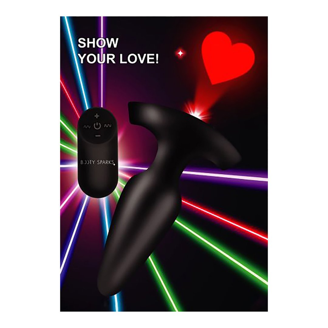 'Laser Hart Butt Plug met Afstandsbediening - Zwart/Rood, 12 cm' - EroticToyzButtplugs Anale Dildo's VibrerendXR Brands