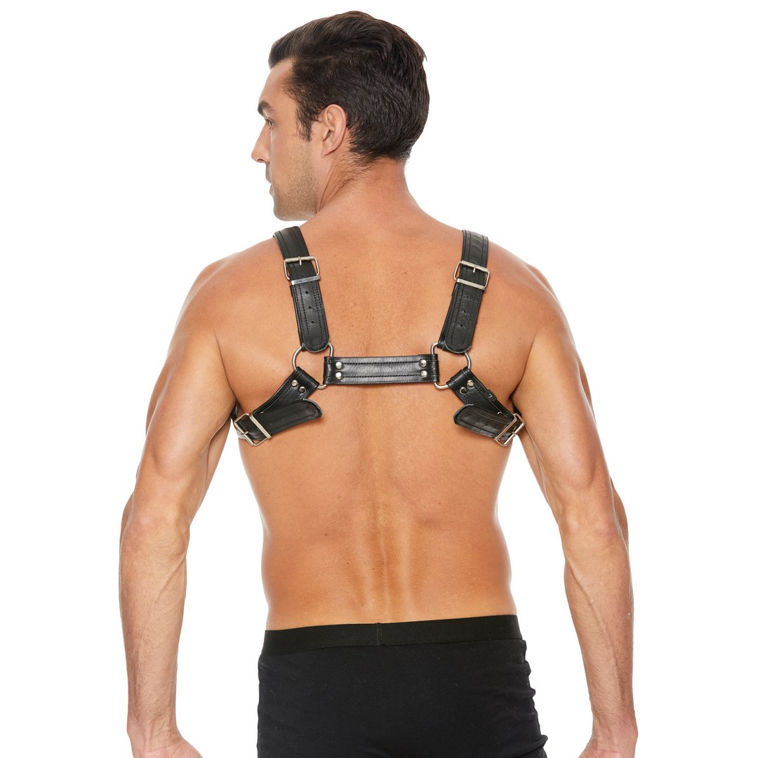 Leather Bulldog Harness with Buckles - XL - EroticToyzProducten,Toys,Fetish,Harnassen,,MannelijkOuch! by Shots