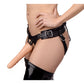 Leather Corset Back Strap On Dildo Harness - Black - EroticToyzProducten,Toys,Toys voor Koppels,Voorbinddildo's,,XR Brands