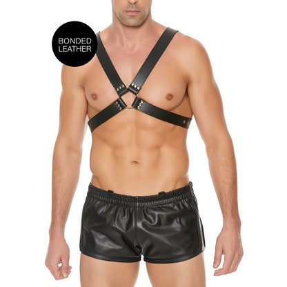 Leather Harness with Large Buckle - One Size - EroticToyzProducten,Toys,Fetish,Harnassen,,MannelijkOuch! by Shots