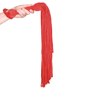 Leather Suede Flogger - Red - EroticToyzProducten,Toys,Fetish,Slaan en Plagen,Zwepen en Floggers,,GeslachtsneutraalProwler Red