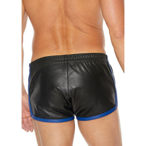 Leather Versatile Shorts - M - Blue - EroticToyzProducten,Lingerie,Lingerie voor Hem,Boxershorts,Outlet,,MannelijkOuch! by Shots