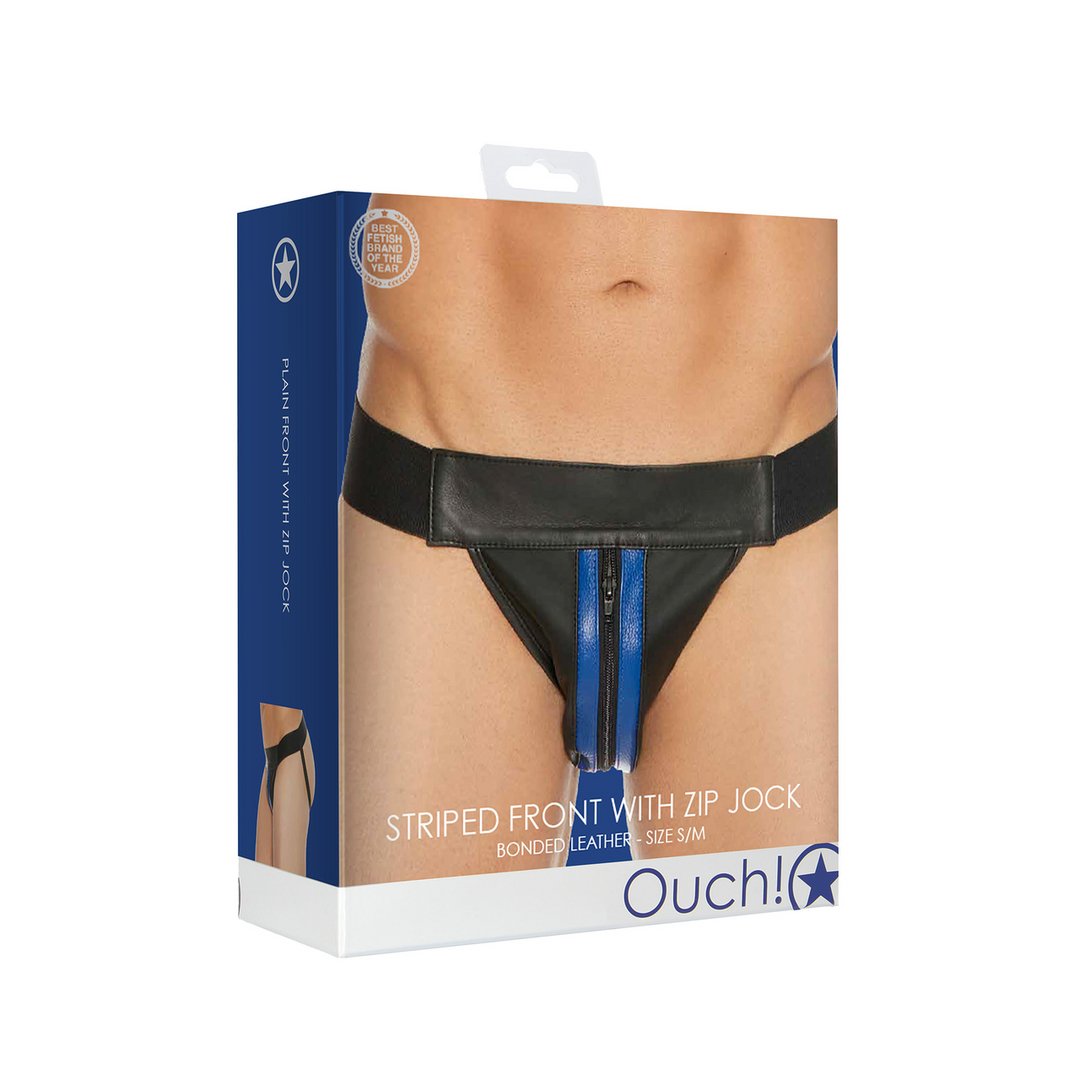 Leren Jockstrap met Rits Vooraan - M - EroticToyzProducten,Lingerie,Lingerie voor Hem,Jocks,,MannelijkOuch! by Shots