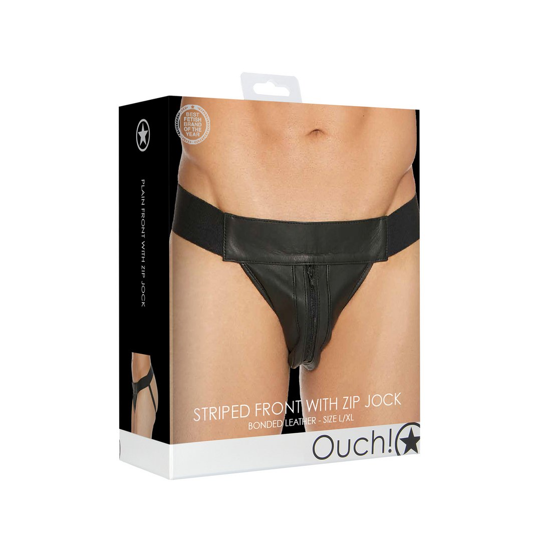 Leren Jockstrap Met Ritssluiting - XL - EroticToyzJocksOuch! by Shots