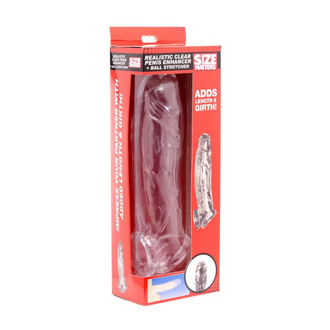 Levensechte Transparante Penis Sleeve en Ballstretcher - EroticToyzProducten,Toys,Toys voor Mannen,Ball Straps,Penis Sleeve,,MannelijkXR Brands