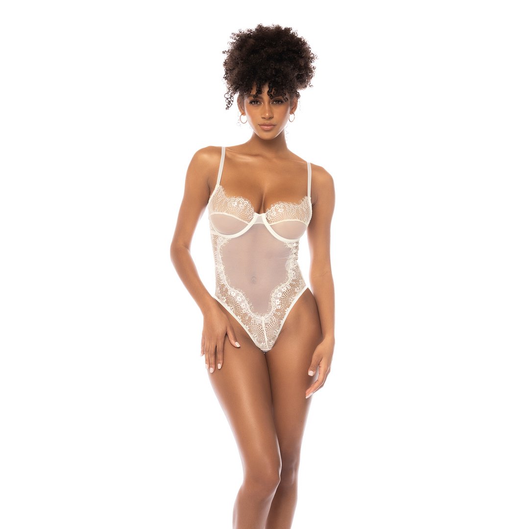 Luxe Wimperkant Bodysuit - Ivoor XL - EroticToyzBodysuits TeddiesMapalé