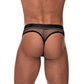 Male Power Cock Ring Thong Met Afneembaar Zakje - Zwart S/M - EroticToyzStringsMale Power