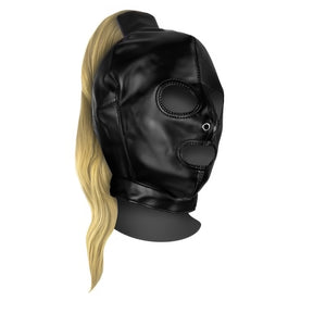 Mask with Blonde Ponytail - Black - EroticToyzProducten,Toys,Fetish,Maskers,Gezichtsmasker,,Ouch! by Shots
