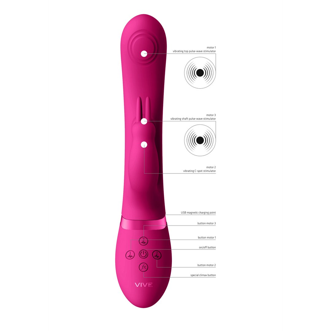 May - Dual Pulse - Wave Vibrating C - spot G - Spot Rabbit - Pink - EroticToyzProducten,Toys,Vibrators,Rabbit Vibrators,,VrouwelijkVIVE by Shots