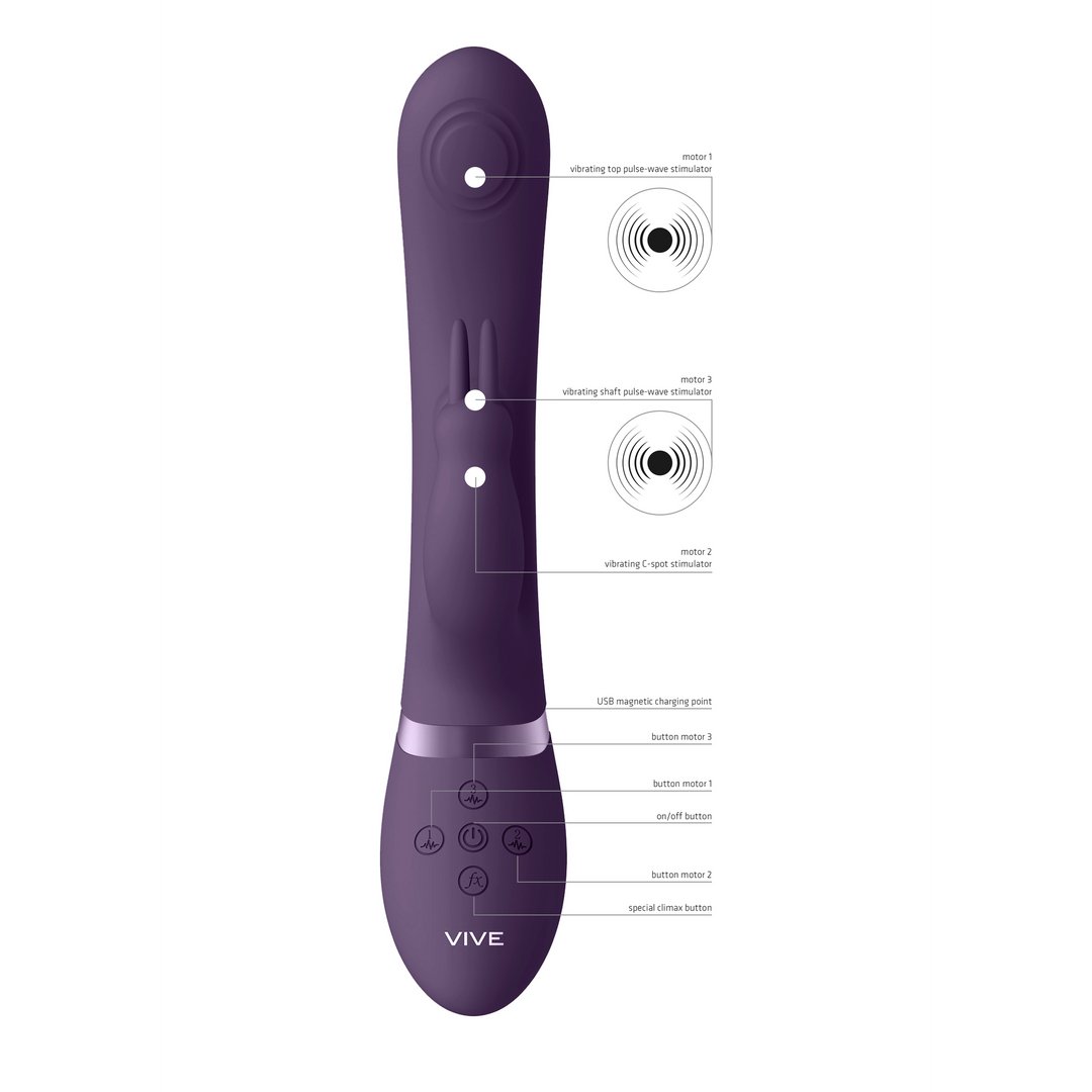 May - Dual Pulse - Wave Vibrating C - spot G - Spot Rabbit - Purple - EroticToyzProducten,Toys,Vibrators,Rabbit Vibrators,,VrouwelijkVIVE by Shots