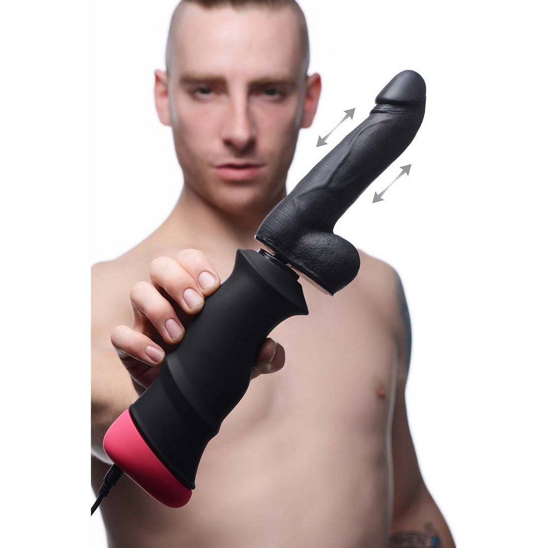 'Mega Pounder Hand Thrusting Dildo - 34,3 cm - Zwart' - EroticToyzThrusting VibratorsXR Brands