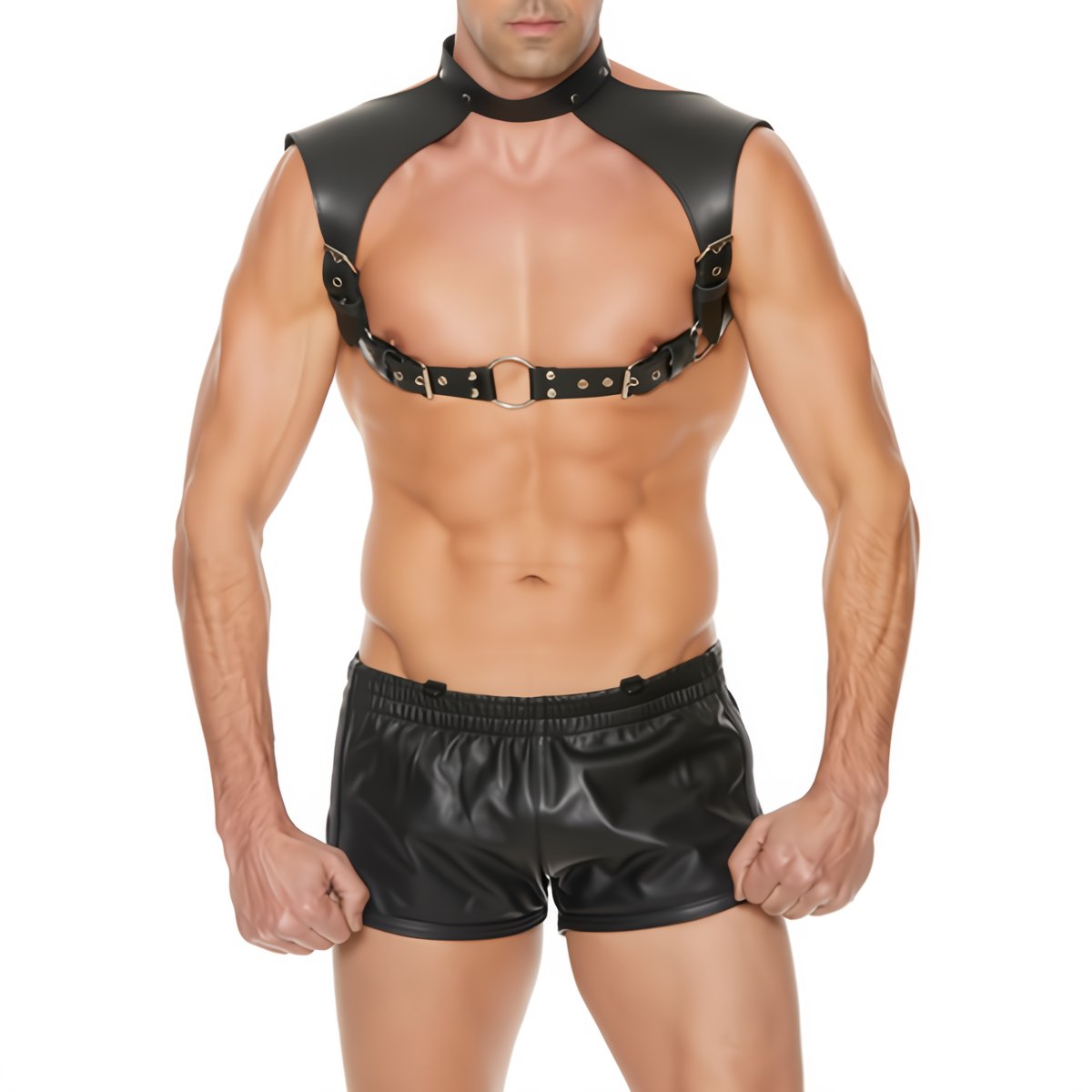 Men Harness with Neck Collar - EroticToyzProducten,Toys,Fetish,Harnassen,Outlet,,MannelijkOuch! by Shots