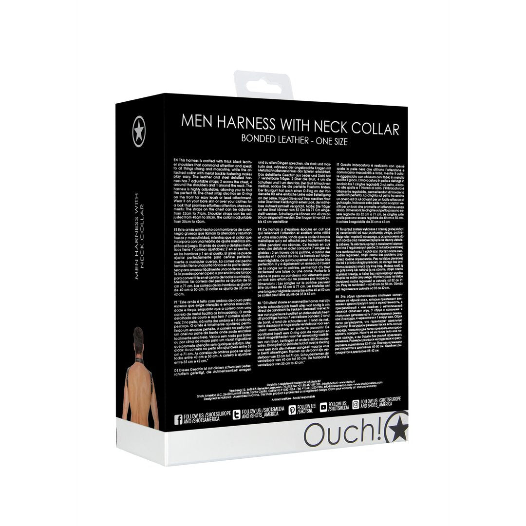 Men's Harness with Collar - One Size - EroticToyzProducten,Toys,Fetish,Harnassen,,MannelijkOuch! by Shots