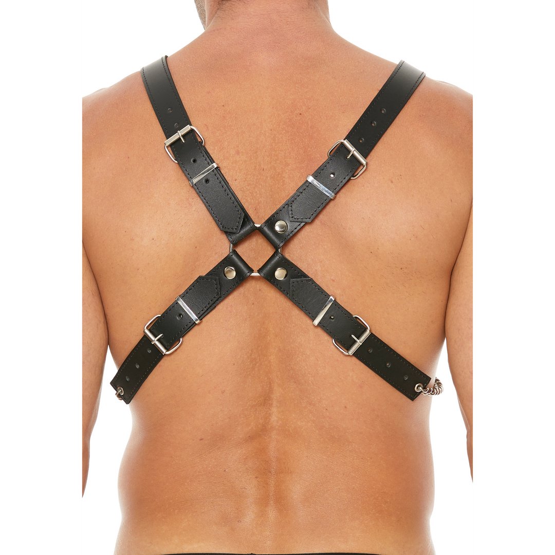 Men's Leather And Chain Harness - EroticToyzProducten,Toys,Fetish,Harnassen,Outlet,,MannelijkOuch! by Shots