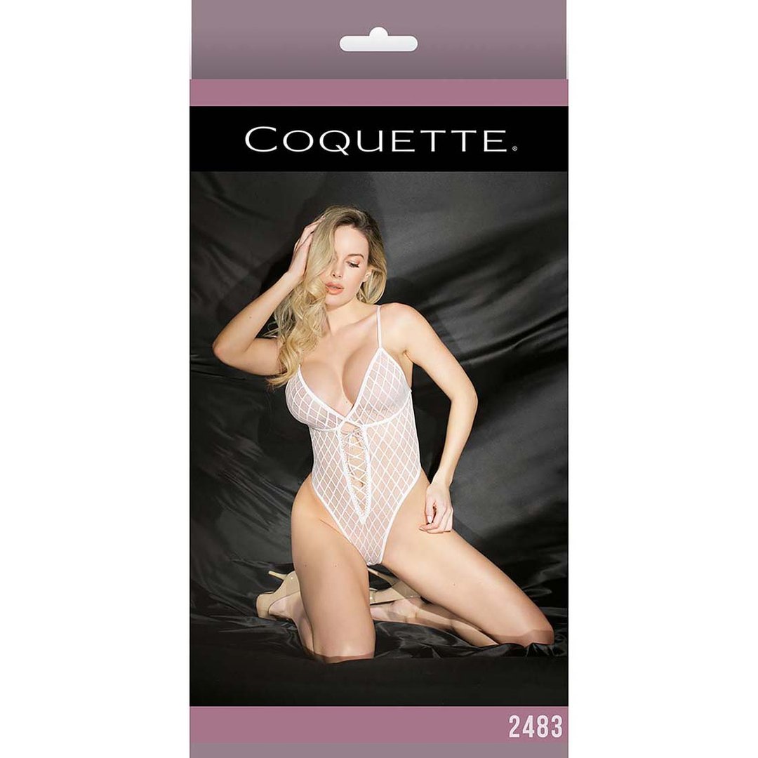 Mesh High Cut Teddy with Hidden Open Crotch - One Size - EroticToyzProducten,Lingerie,Lingerie voor Haar,Bodysuits Teddies,Outlet,,VrouwelijkCoquette