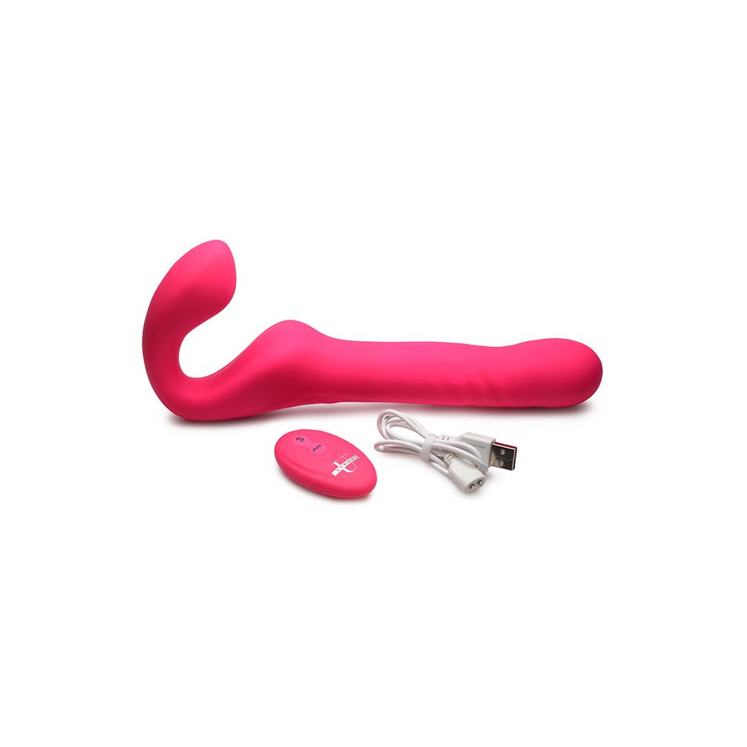Mighty - Thrust - Thrusting and Vibrating Strapless Strap - On with Remote Control - EroticToyzProducten,Toys,Vibrators,Strap On Vibrators,Strapless,Thrusting Vibrators,,XR Brands