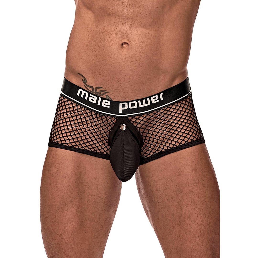 Mini Cock Ring Short - M - Black - EroticToyzProducten,Lingerie,Lingerie voor Hem,Boxershorts,,MannelijkMale Power