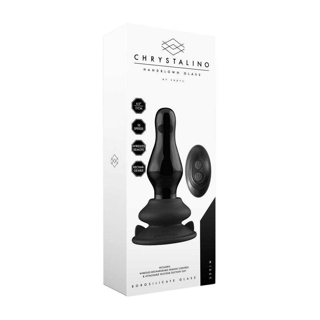 Missy - Vibrating Glass Butt Plug with Suction Cup - EroticToyzProducten,Toys,Vibrators,Glazen Vibrators,,VrouwelijkChrystalino by Shots