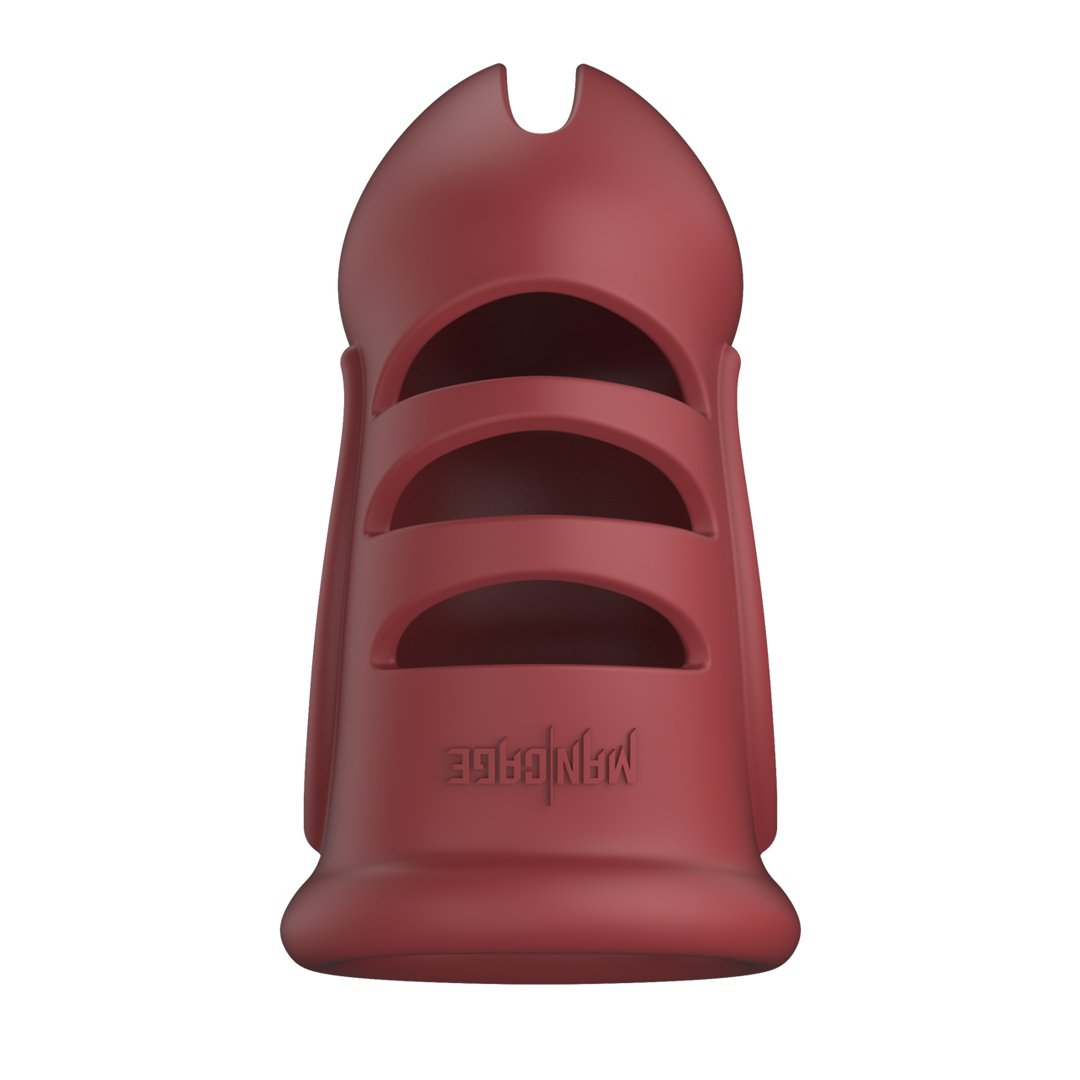 Model 28 - Ultra Soft Silicone Chastity Cage - Red - EroticToyzProducten,Toys,Toys voor Mannen,Peniskooien en Kuisheidsapparaten,,MannelijkManCage by Shots