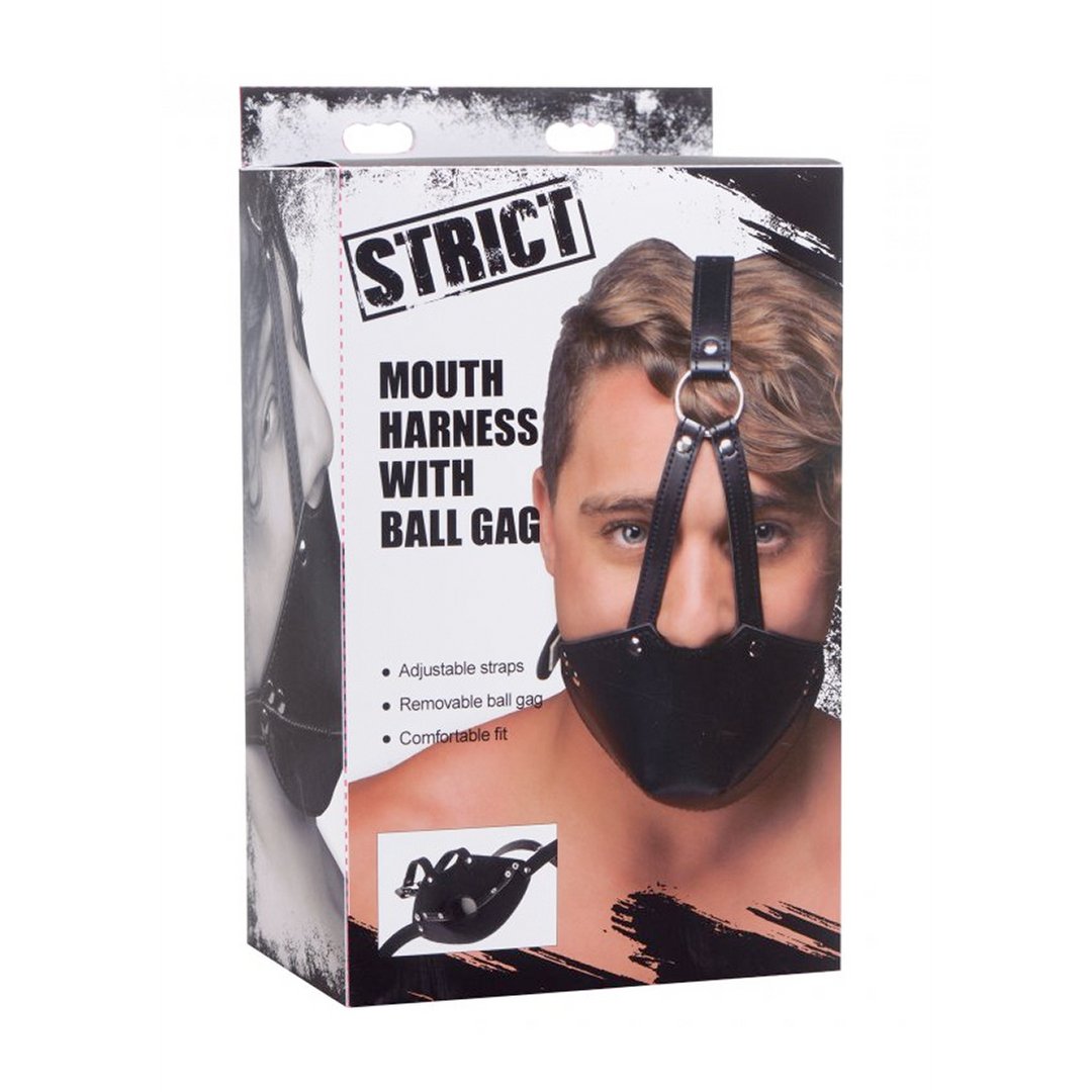 Mouth harness with Ball Gag - EroticToyzProducten,Toys,Fetish,Gags,Maskers,Mondmasker,,GeslachtsneutraalXR Brands