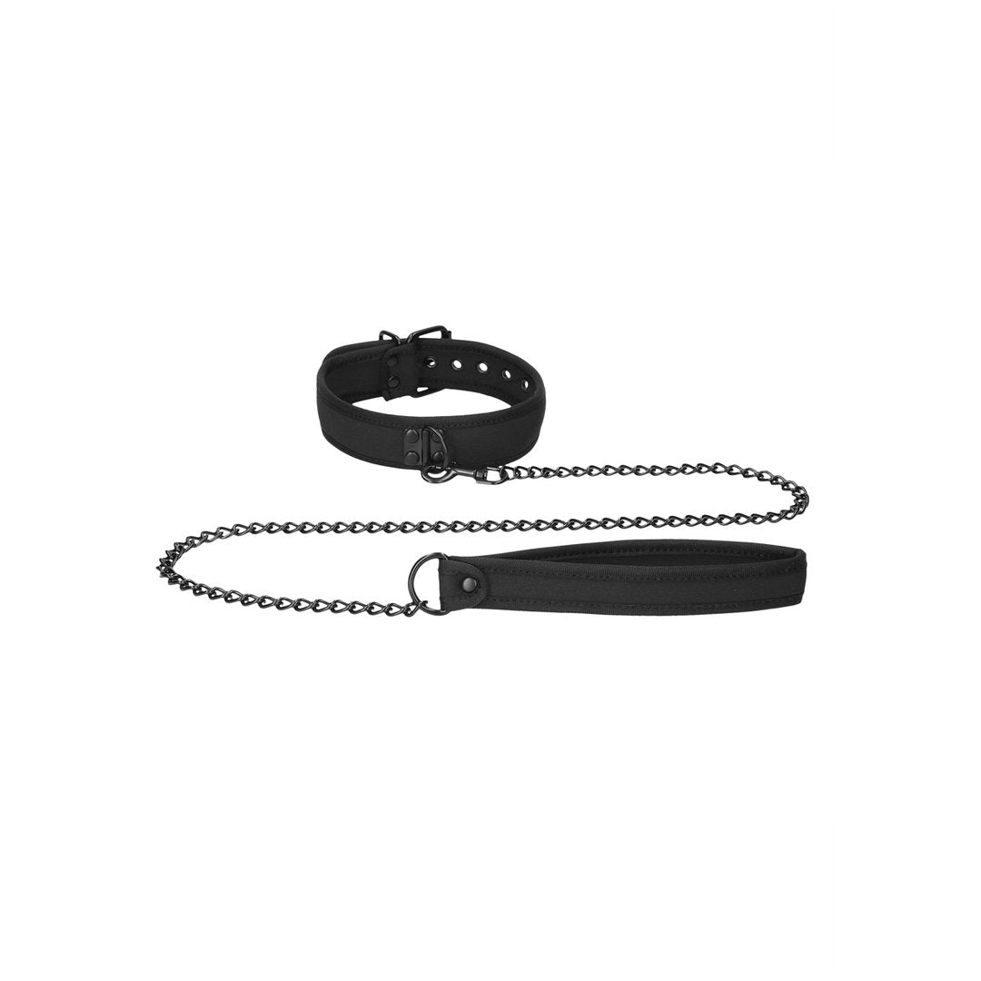 Neopreen Halsband met Lijn voor Puppy Training en Rollenspellen - EroticToyzProducten,Toys,Fetish,Riem Halsbanden,,GeslachtsneutraalOuch! by Shots