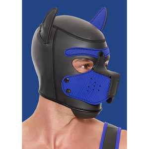 'Neopreen Puppy Masker met Afneembare Snuit - Blauw' - EroticToyzGezichtsmaskerOuch! by Shots