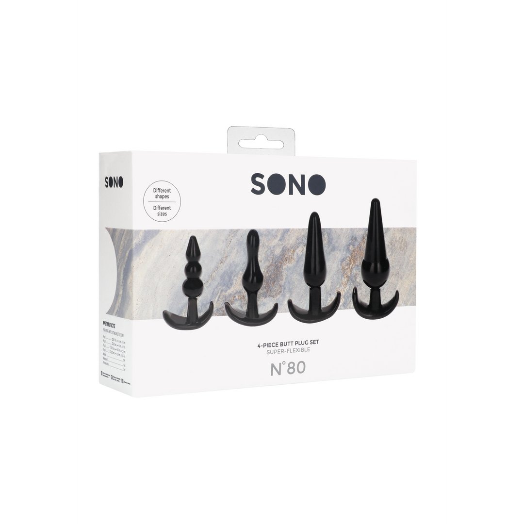 No.80 - 4 - delige Buttplug Set voor Anale Avonturen - EroticToyzProducten,Toys,Anaal Toys,Buttplugs Anale Dildo's,Buttplugs Anale Dildo's Niet Vibrerend,,MannelijkSono by Shots