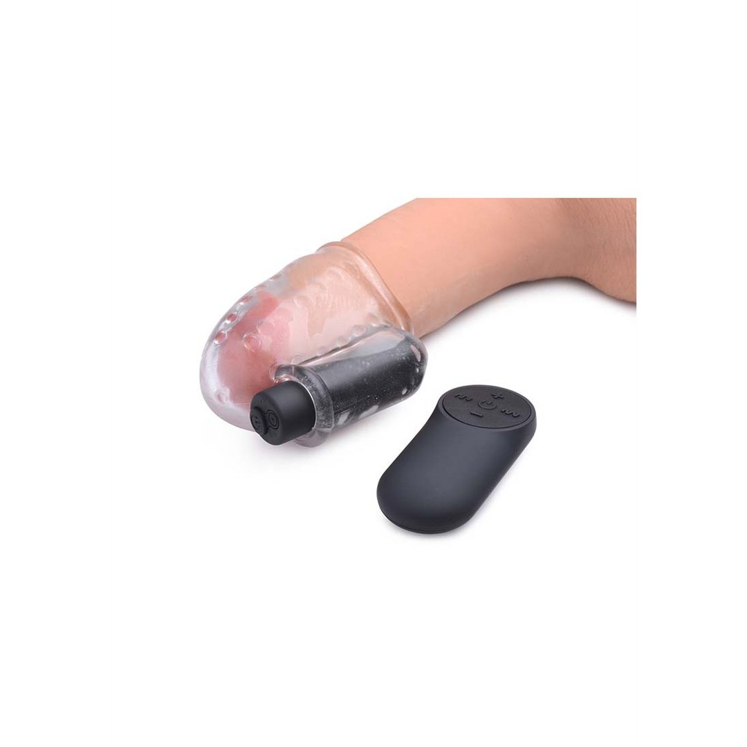 Oplaadbare Penis Head Teaser met Draadloze Afstandsbediening – 28X Vibratiepatronen, Waterdicht en Flexibel TPE - materiaal - EroticToyzProducten,Toys,Toys voor Mannen,Penis Hoofd Teaser,,XR Brands