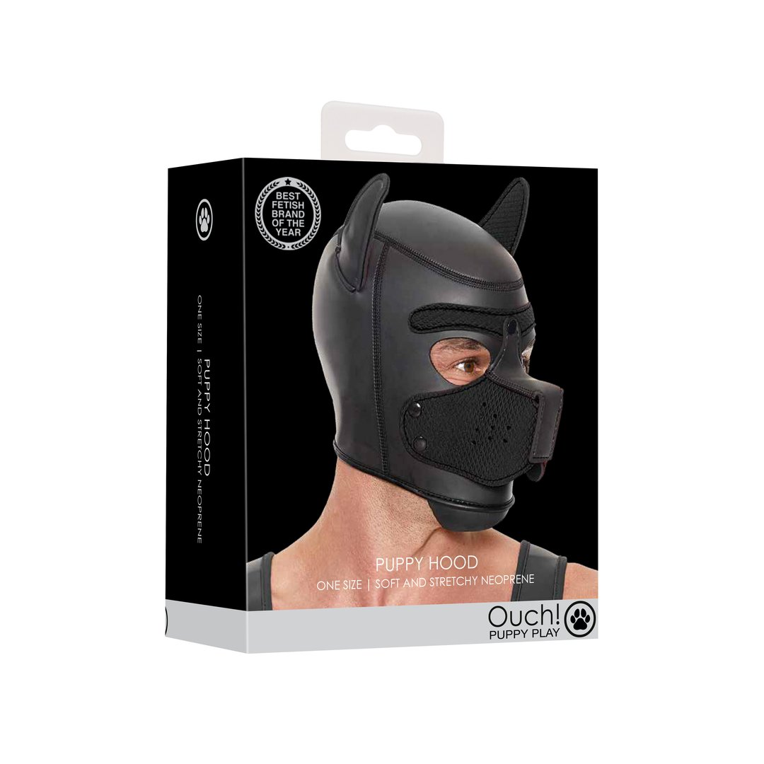 Ouch! Neopreen Puppy Masker Met Afneembare Snuit - Zwart - EroticToyzGezichtsmaskerOuch! by Shots