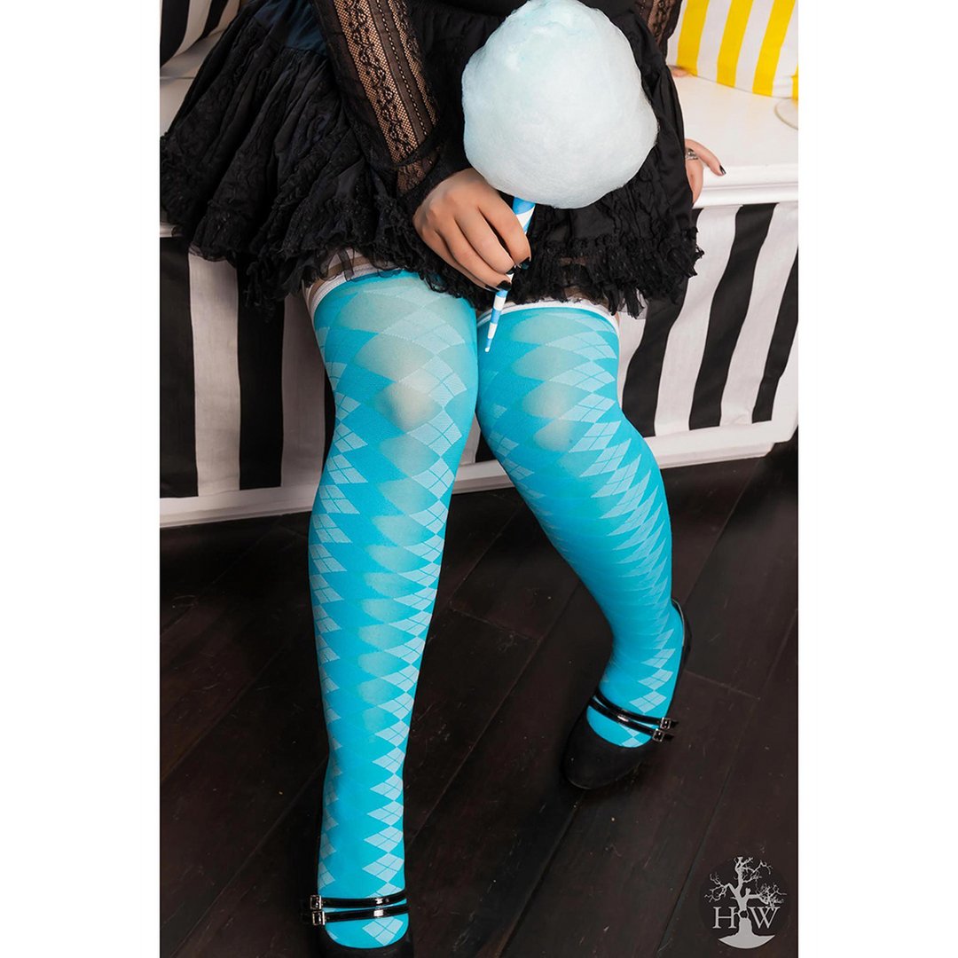 Par 4 - Dij Hoge Kousen - Blauw - Comfortabele Grip - EroticToyzProducten,Lingerie,Accessoires Lingerie,Kousen,,VrouwelijkKix'ies