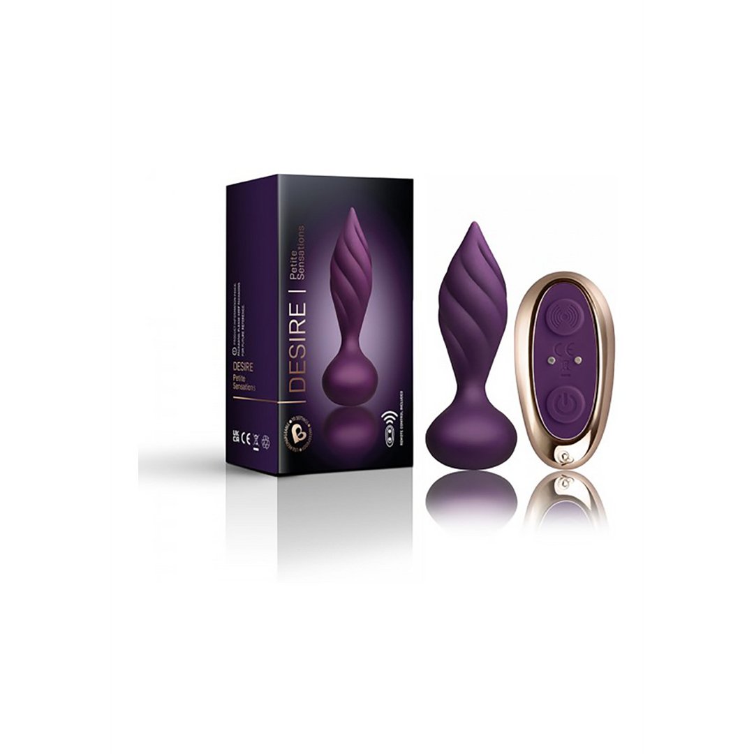 Petite Sensations Desire Vibrating Butt Plug met Textuur en Afstandsbediening - Zwart - EroticToyzButtplugs Anale Dildo's VibrerendRocks - Off