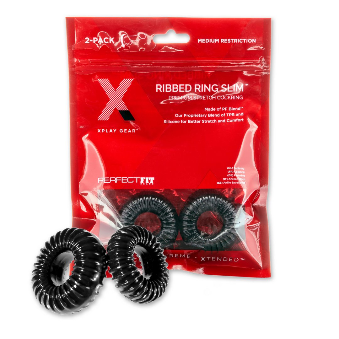 PF Blend Premium Stretch Ribbed Ring - Cockring Set voor Seksuele Atleten - EroticToyzProducten,Toys,Toys voor Mannen,Cockringen,,MannelijkPerfectFitBrand