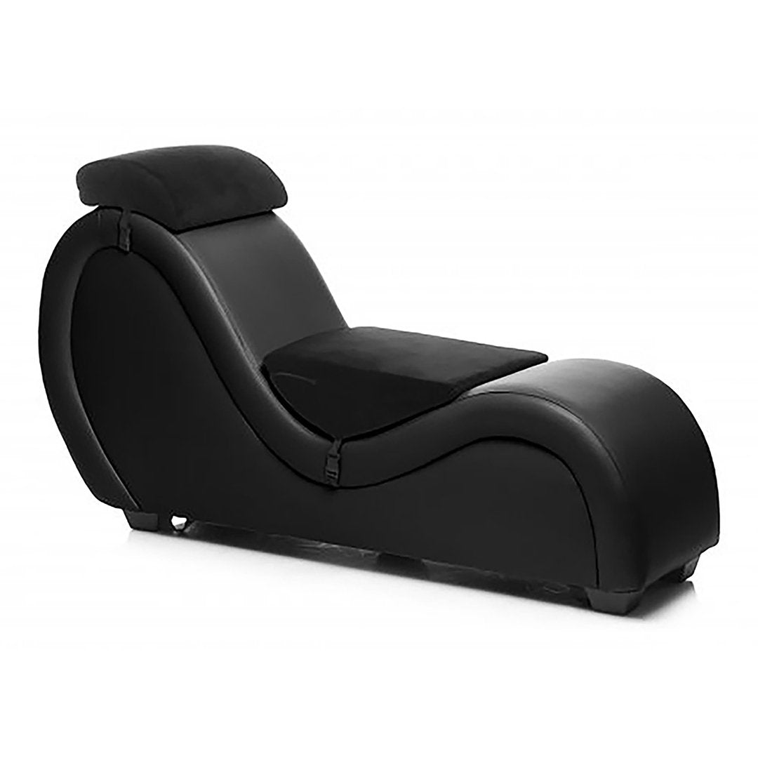 'PlayHard Luxe Sex Chaise Lounge Met Riemen - Zwart' - EroticToyzMeubelsXR Brands