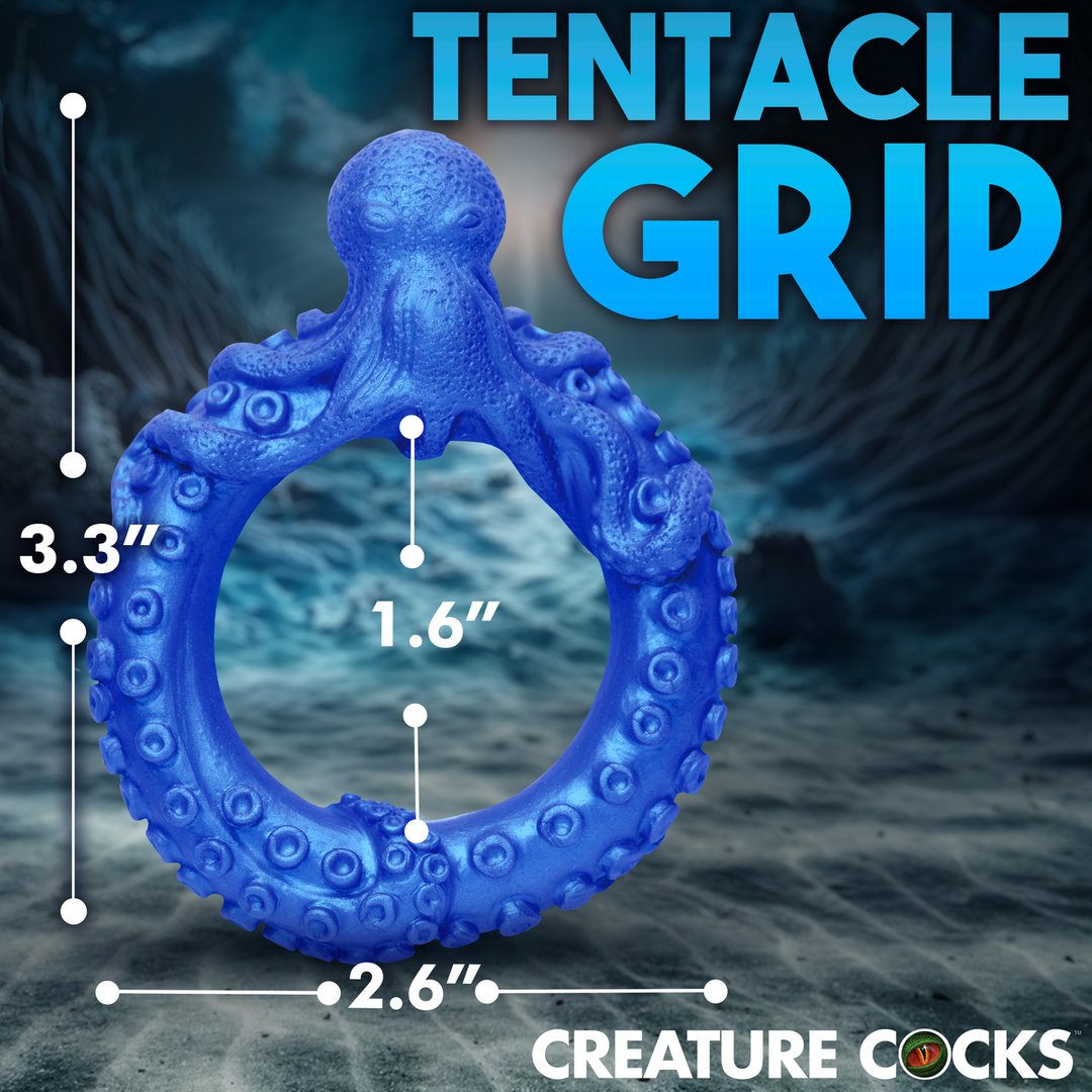 Poseidon's Octo - Ring - Silicone Cockring - Blauw - EroticToyzProducten,Toys,Toys voor Mannen,Cockringen,Nieuwe Producten,,MannelijkXR Brands