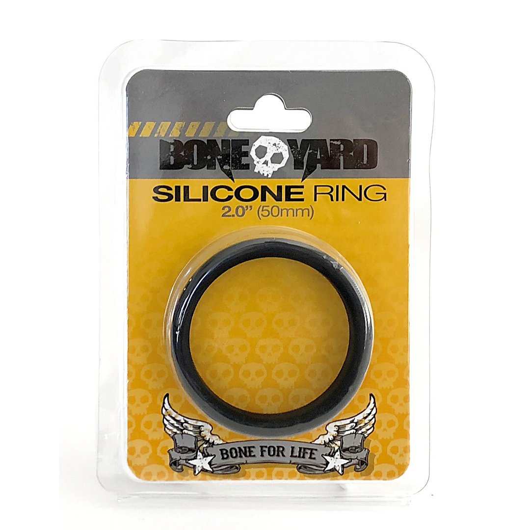 'Premium Silicone Cock Ring 50mm - Zwart' - EroticToyzCockringenBoneyard