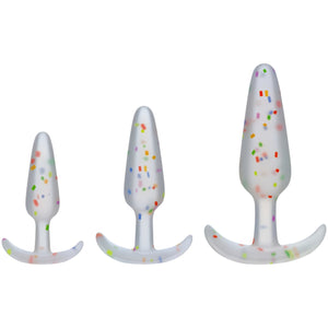 Pride Anale Trainer Set - Premium Siliconen in Regenboogconfetti - EroticToyzProducten,Toys,Anaal Toys,Buttplugs Anale Dildo's,Buttplugs Anale Dildo's Niet Vibrerend,,GeslachtsneutraalDoc Johnson