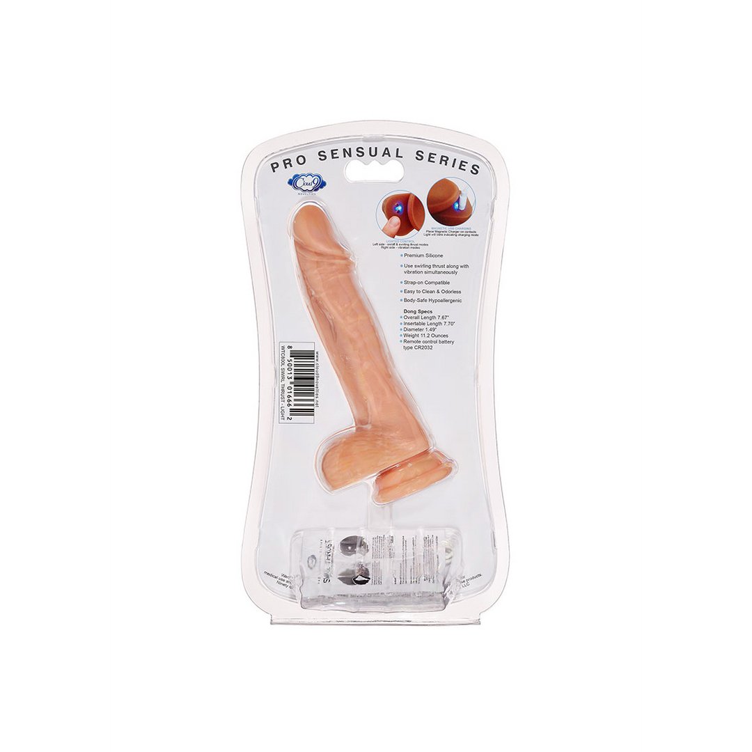 'Pro Sensual Swirl Thrust Dildo 7 Functies 18 cm - Zwart' - EroticToyzRealistische VibratorsCloud 9