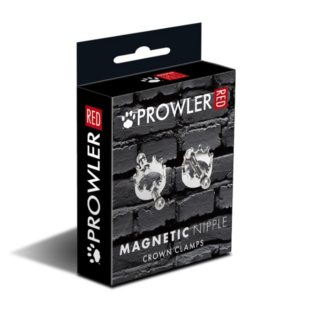 Prowler RED Magnetische Tepelklemmen met Kroonontwerp - Zilver - EroticToyzTepelklemmenProwler Red