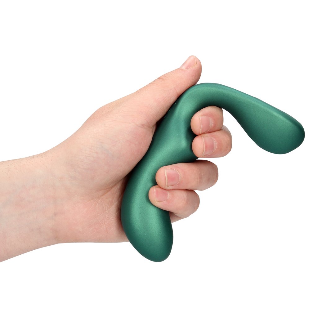 Puntige Vibrerende Prostaat Massager met Afstandsbediening - Metaal Groen - EroticToyzProducten,Toys,Anaal Toys,Prostaatstimulatoren,,MannelijkOuch! by Shots