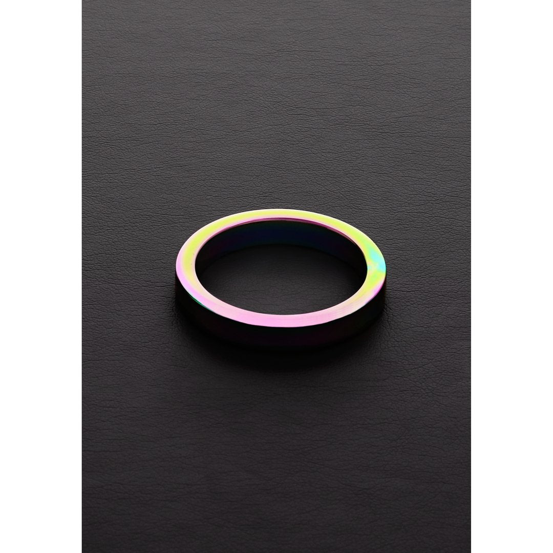 Rainbow Flat CRing 0.3 x 1.8 / 8 x 45 mm - EroticToyzCockringenSteel by Shots