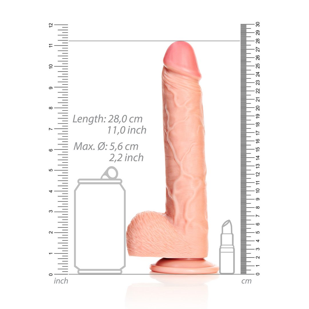 Realistische Dildo met Ballen en Zuignap - 25,5 cm - Ultra Realistische Huid - EroticToyzProducten,Toys,Dildos,Realistische Dildo's,,GeslachtsneutraalRealRock by Shots