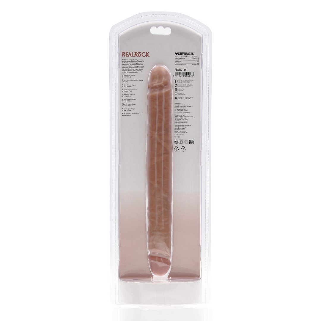 'Realistische Dubbele Dildo 30,5 cm - Bruin' - EroticToyzDubbele Dildo'sRealRock by Shots