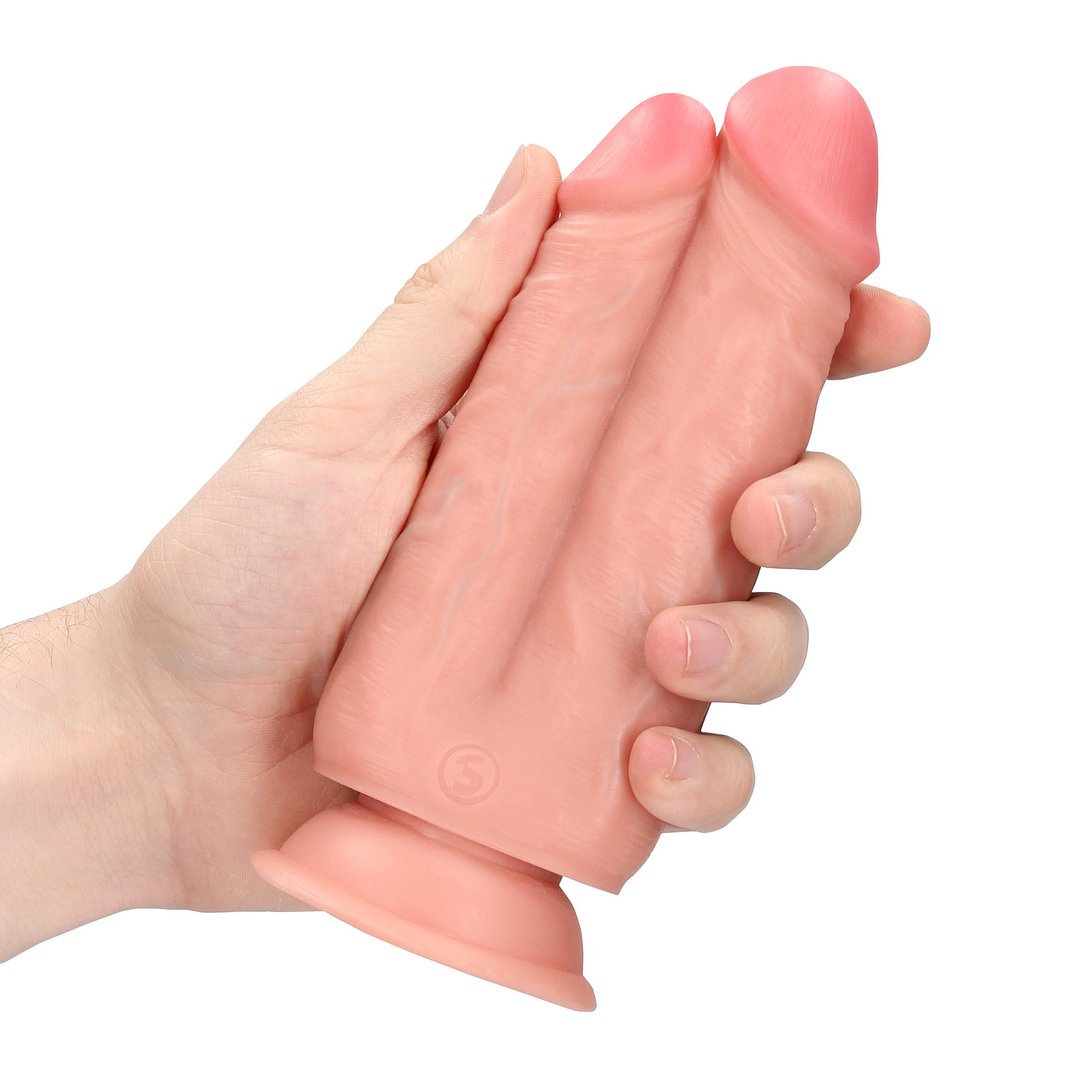 RealRock by Shots Two in One Dildo 12,7/15,2 cm - Huidkleurig' - EroticToyzDubbele Dildo'sRealRock by Shots