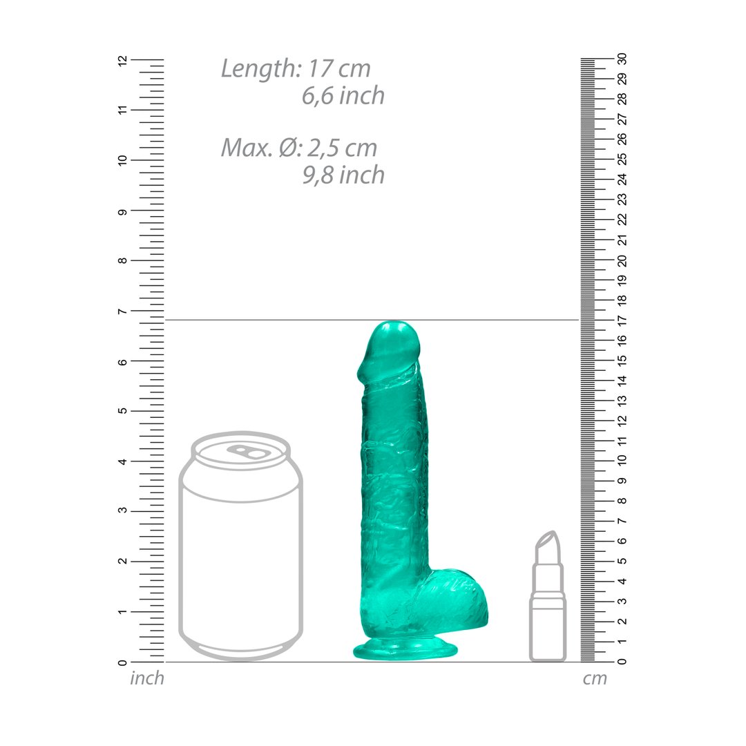 Realrock Crystal Clear Dildo met Ballen - 15 cm, Realistisch en Lichaamsveilig - EroticToyzProducten,Toys,Dildos,Realistische Dildo's,,GeslachtsneutraalRealRock by Shots