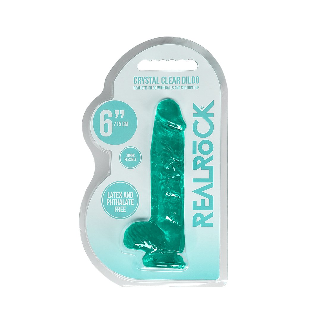 Realrock Crystal Clear Dildo met Ballen - 15 cm, Realistisch en Lichaamsveilig - EroticToyzProducten,Toys,Dildos,Realistische Dildo's,,GeslachtsneutraalRealRock by Shots