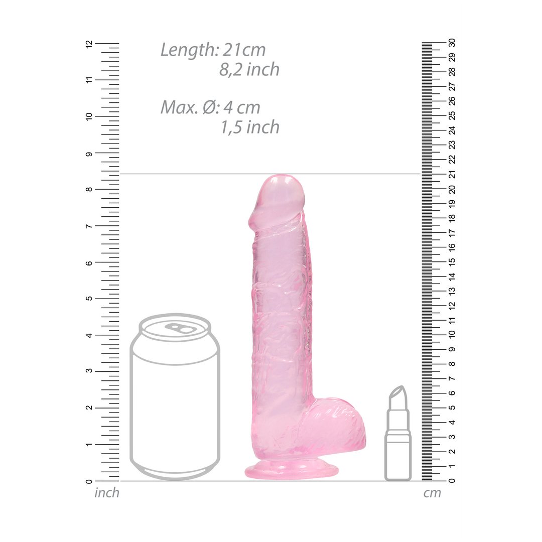 Realrock Crystal Clear Realistische Dildo met Ballen - 21 cm - EroticToyzProducten,Toys,Dildos,Realistische Dildo's,,GeslachtsneutraalRealRock by Shots