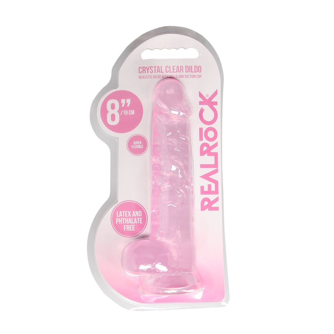 Realrock Crystal Clear Realistische Dildo met Ballen - 21 cm - EroticToyzProducten,Toys,Dildos,Realistische Dildo's,,GeslachtsneutraalRealRock by Shots