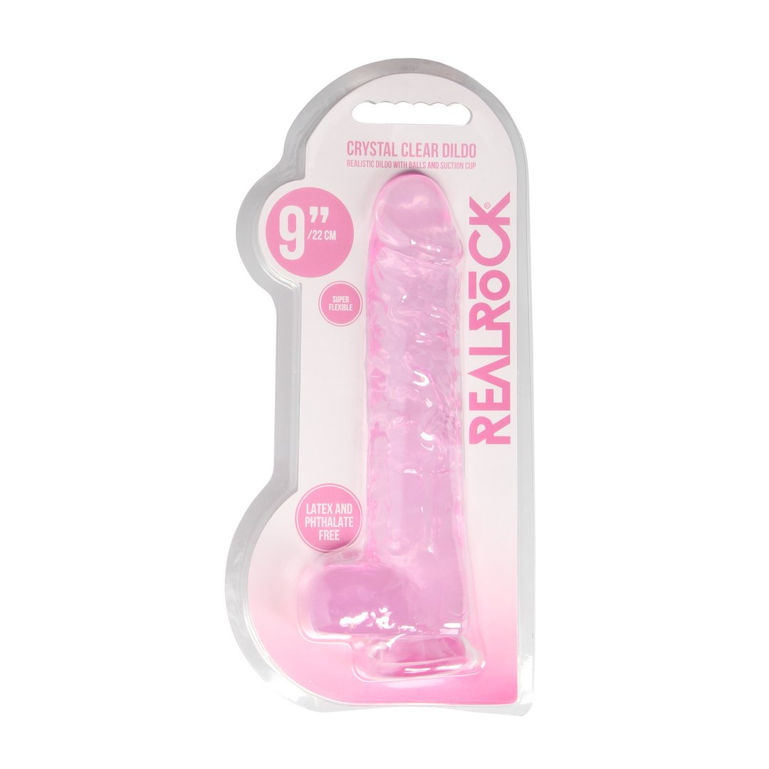 RealRock Crystal Clear Realistische Dildo met Ballen - 23 cm - EroticToyzProducten,Toys,Dildos,Realistische Dildo's,,GeslachtsneutraalRealRock by Shots