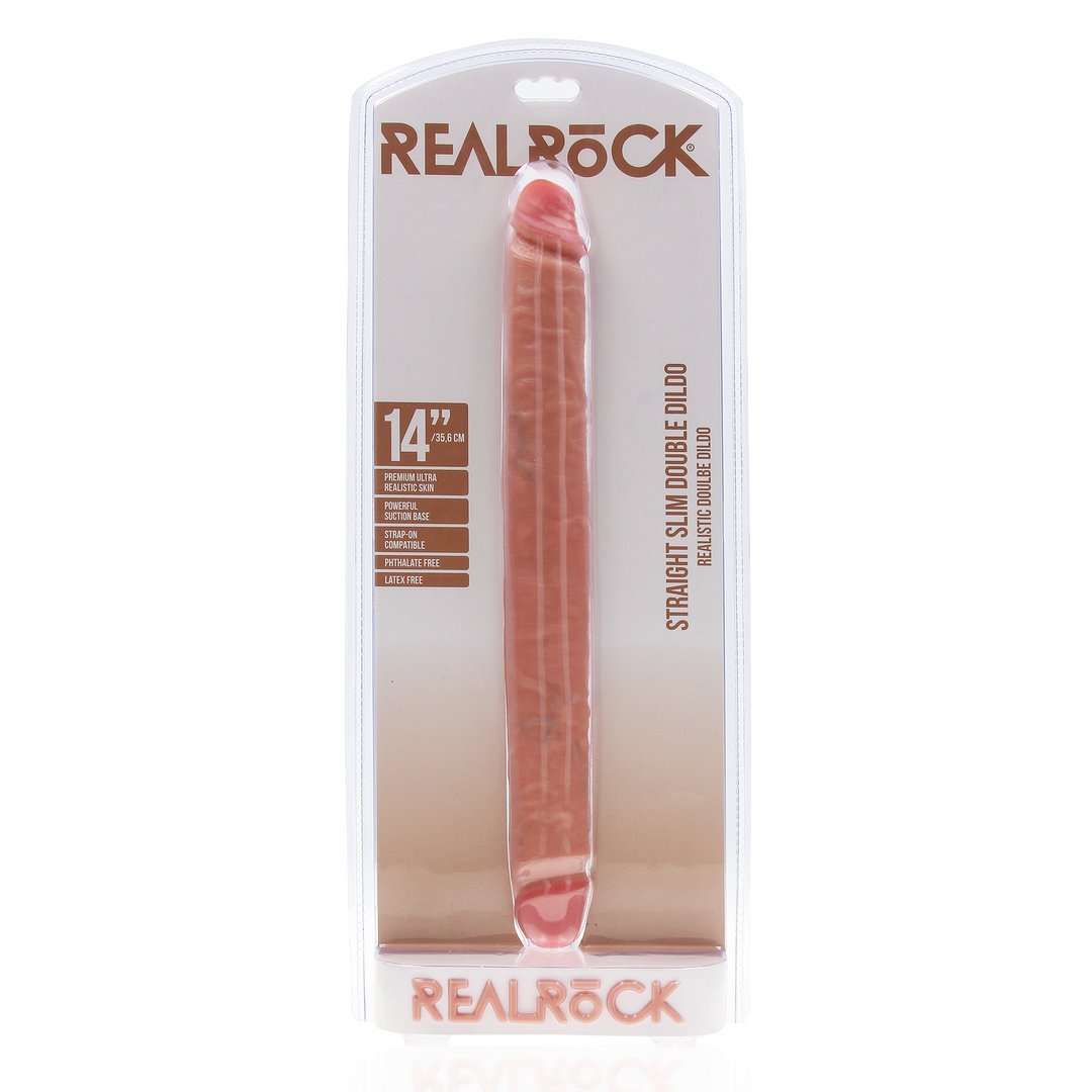 RealRock Slank Dubbelzijdige Dildo 35,6 cm - Vleeskleurig - EroticToyzDubbele Dildo'sRealRock by Shots